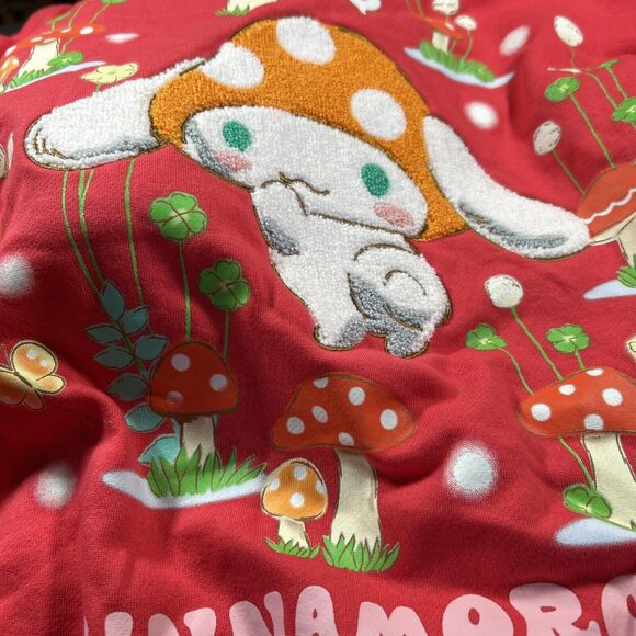 NEW Cinnamoroll Sanrio Sweatshirt Red Dubarry Mushroom Crew Neck - Size Large - Picture 6 of 11
